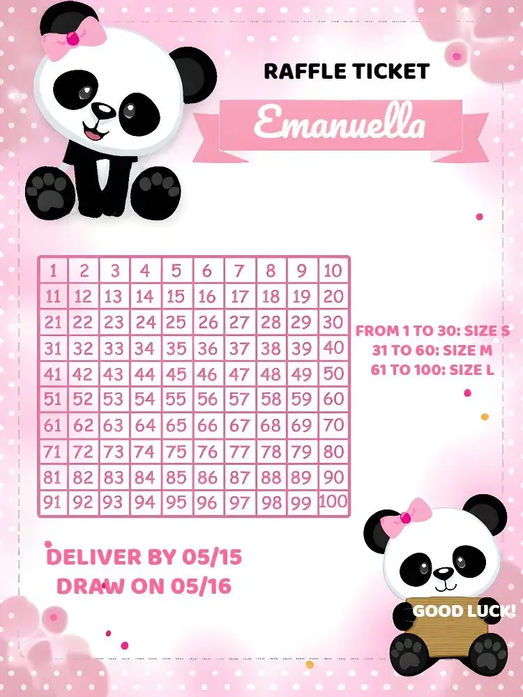 Panda Tea Raffle invitation