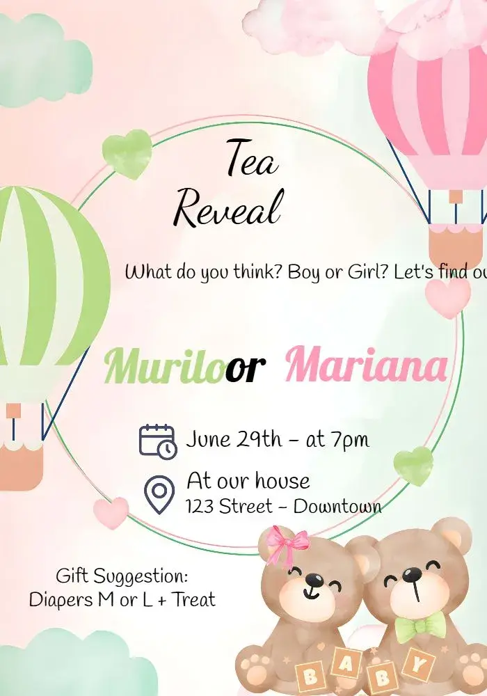 Baby Shower Teddy Bear Diapers invitation
