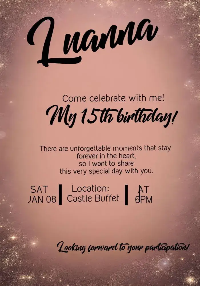 Glitter Years invitation