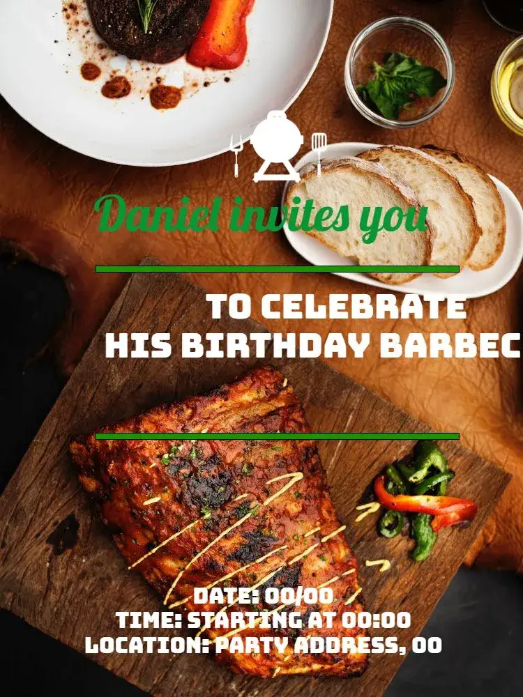 Invitation Barbecue – Most searched for theme vibrant, rustic, modern, colorful, laid-back