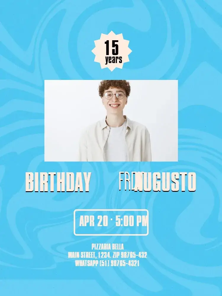 Modern Young Male Celebration invitation