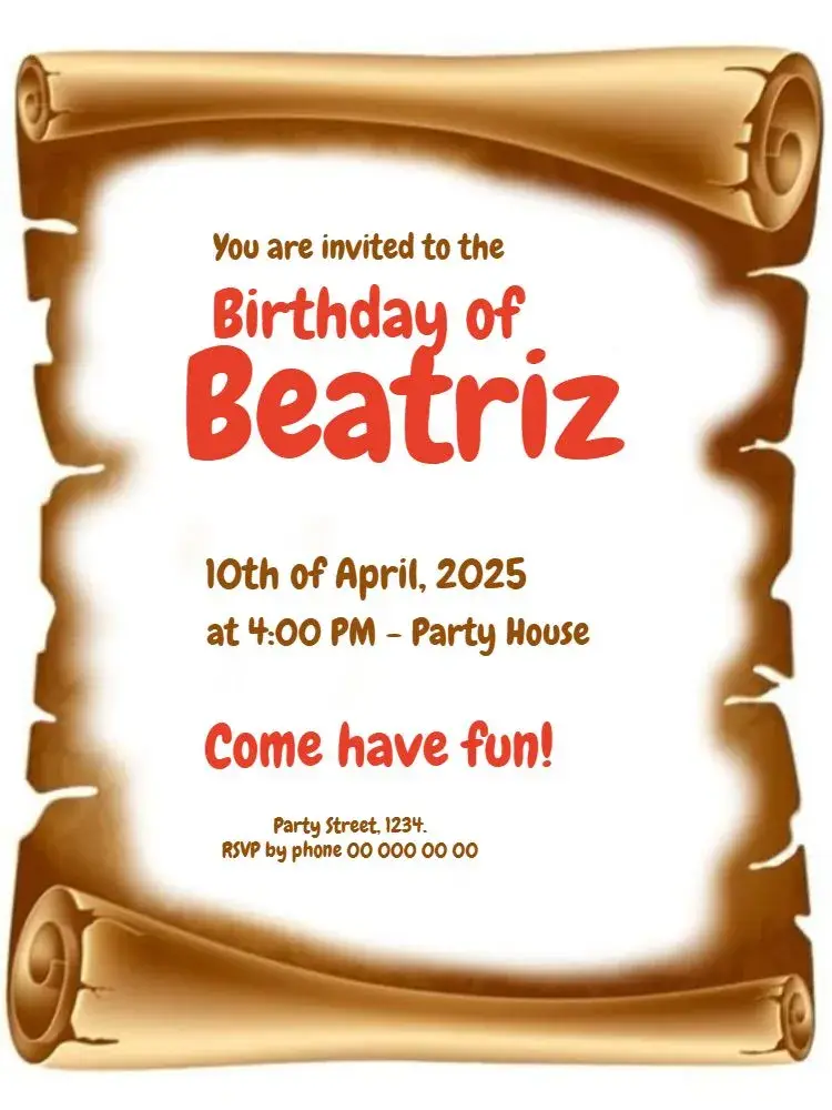Papyrus To Edit Celebration invitation