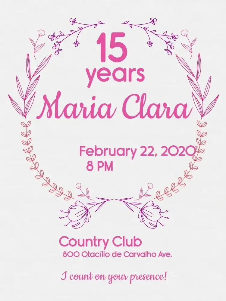 Invitation Minimalist 15th Birthday in the Teen Garden – Sweet 15 theme minimalist, garden, watercolor, flowers, soft colors