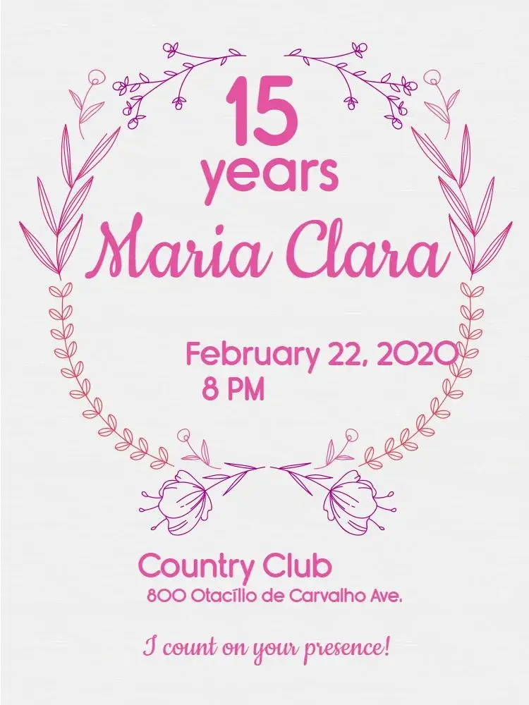 Minimalist 15th Birthday in the Teen Garden invitation