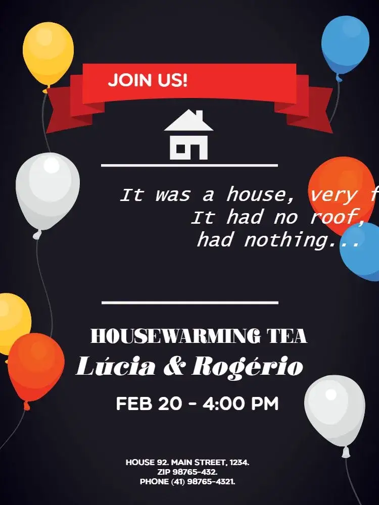 Invitation Funny Housewarming Tea Celebration – Diaper Shower theme funny, modern, colorful, fun-filled, casual, festive