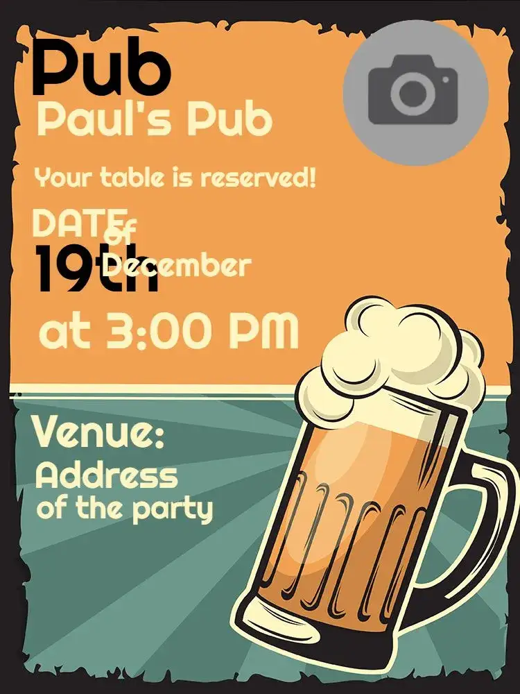 Invitation Boteco Whatsapp – Birthday theme buteco, bar, modern, vibrant, relaxed, cheerful