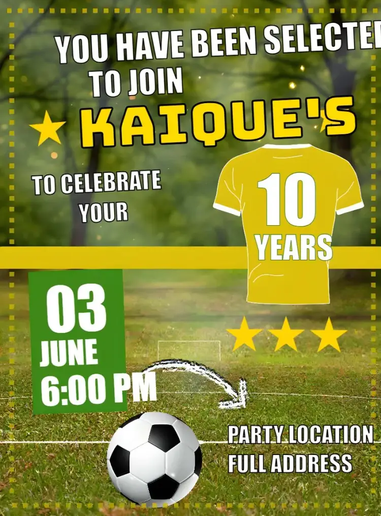 Soccer 10 invitation
