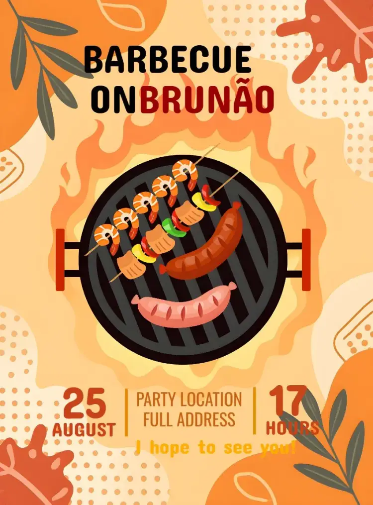 Invite Barbecue Skewer editable and customizable