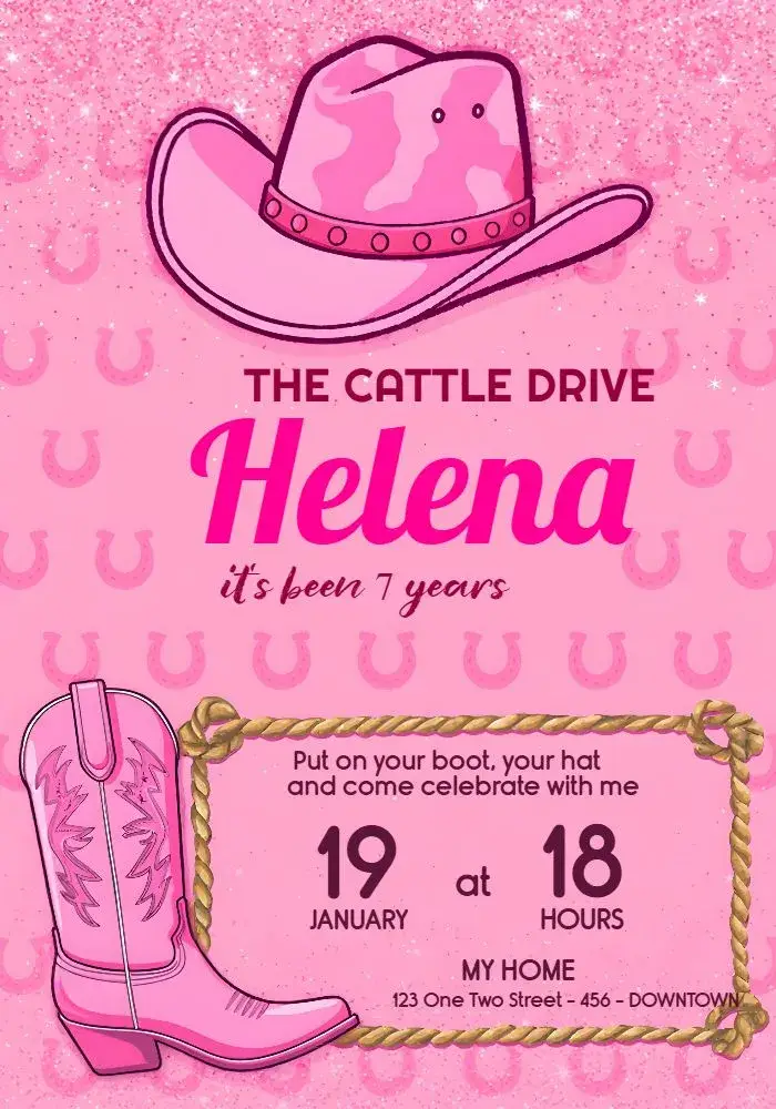 Ana Castela Cowgirl Stars invitation