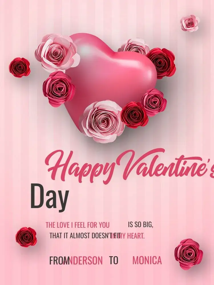 Valentine's Day Flower Card invitation