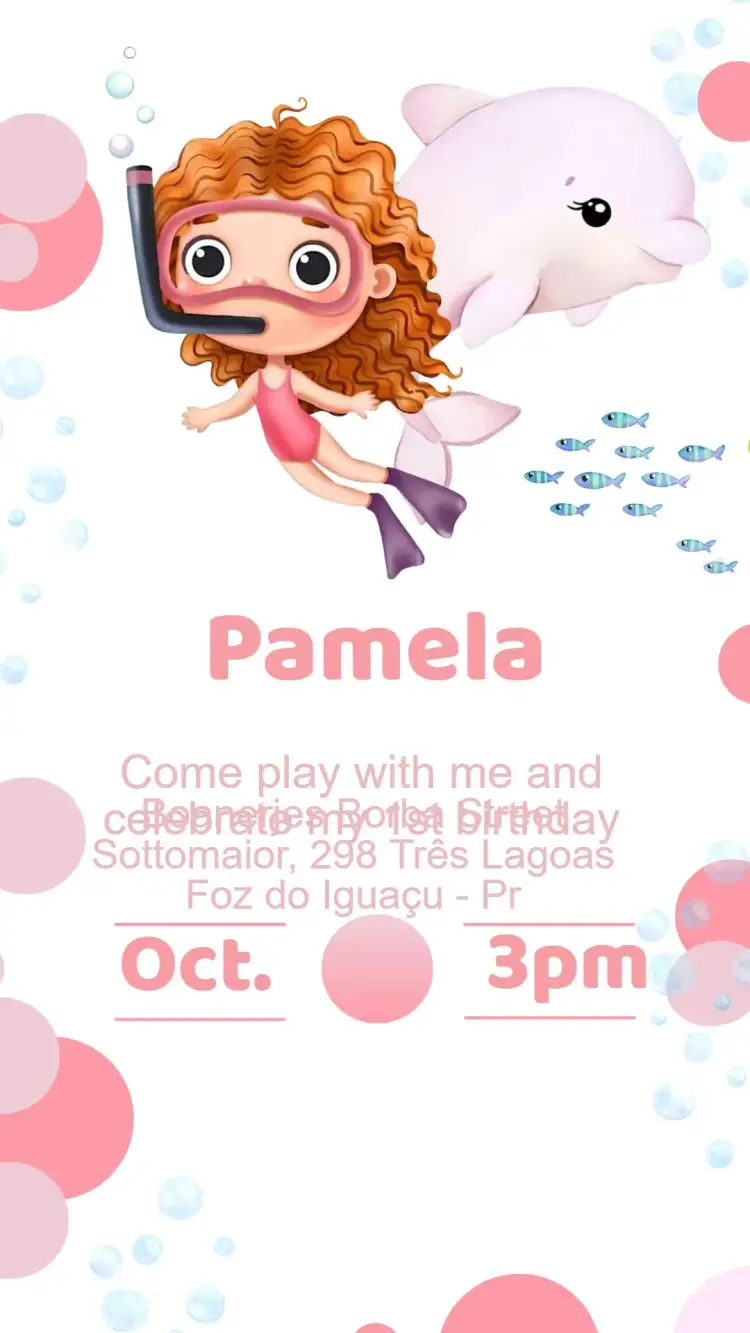 Invitation Under the Sea Birthday Invitation – Kids' Birthday Party theme navy blue, colorful, playful, fun, tropical