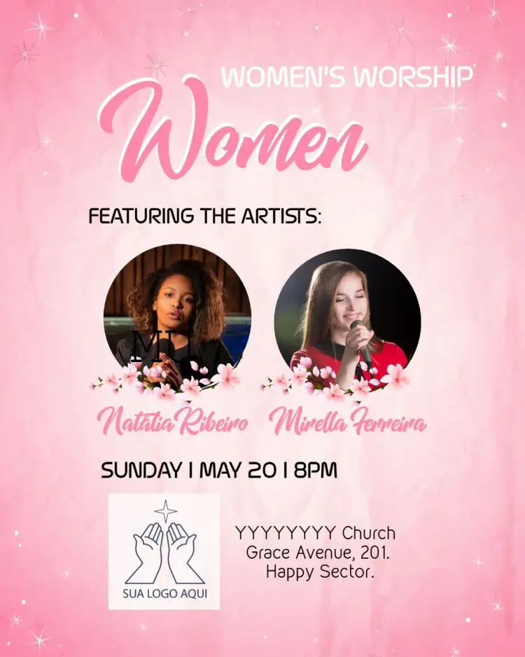 Art For Women's Church Worship With Photos Pamphlet invitation
