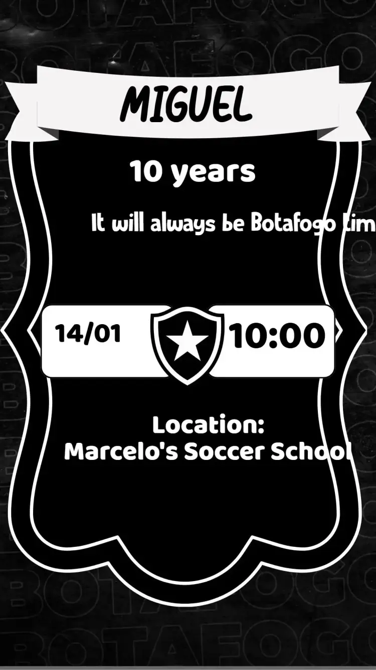 Invite Botafogo editable and customizable