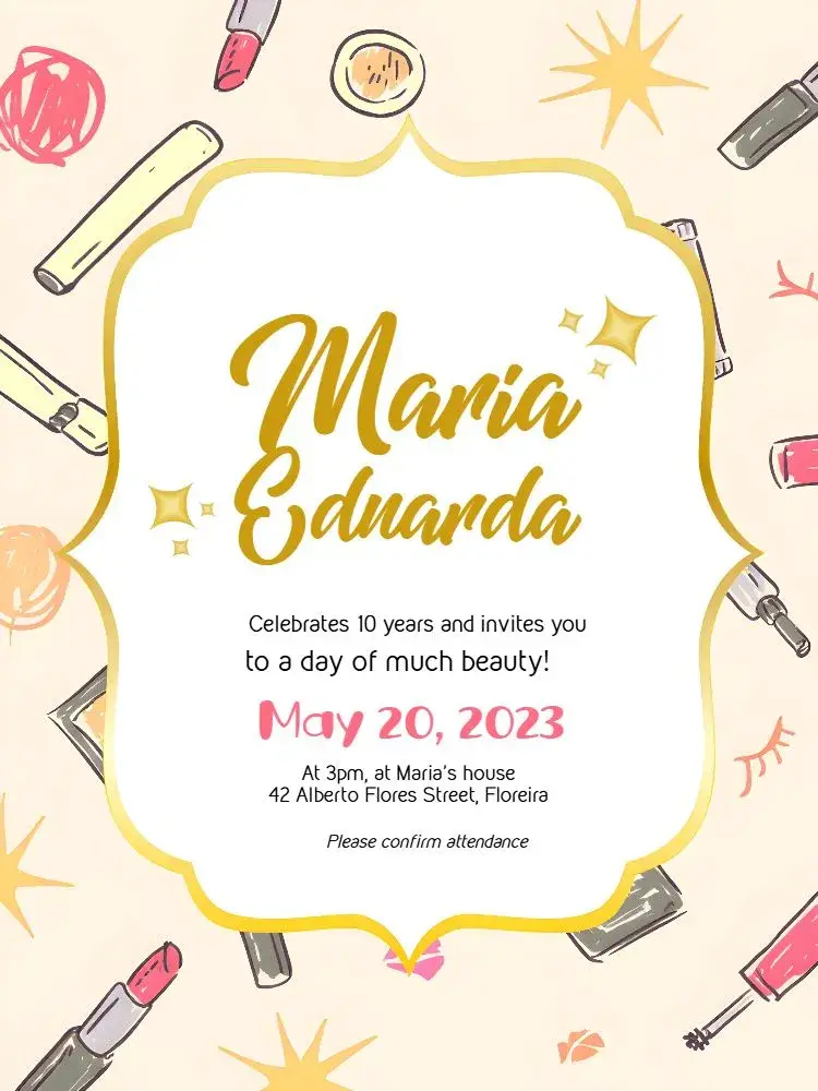 Makeup Lipstick invitation