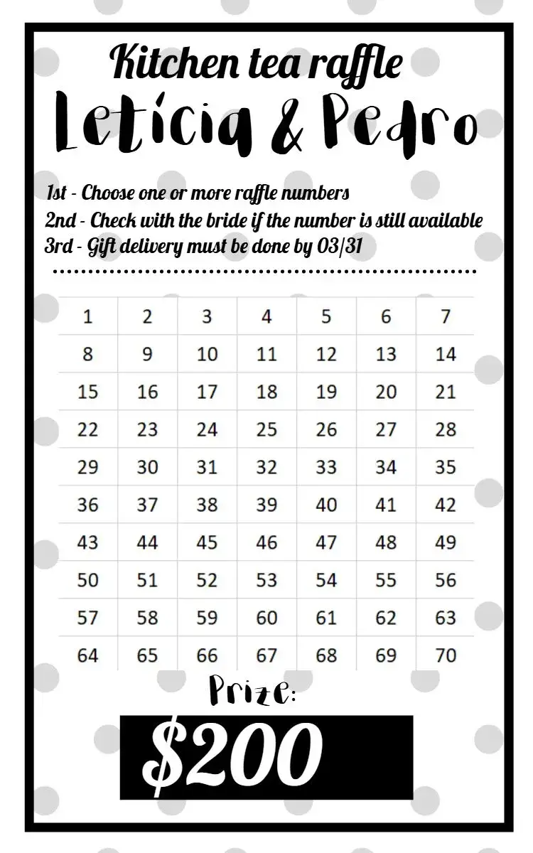 Kitchen Pot Raffle Tea invitation