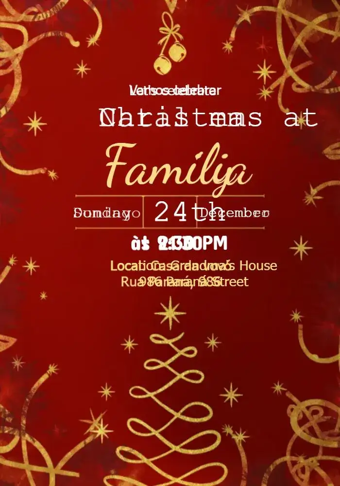 Invitation Christmas Christmas Party – Commemorative Dates theme red, golden, Christmas-themed, elegant, festive, modern