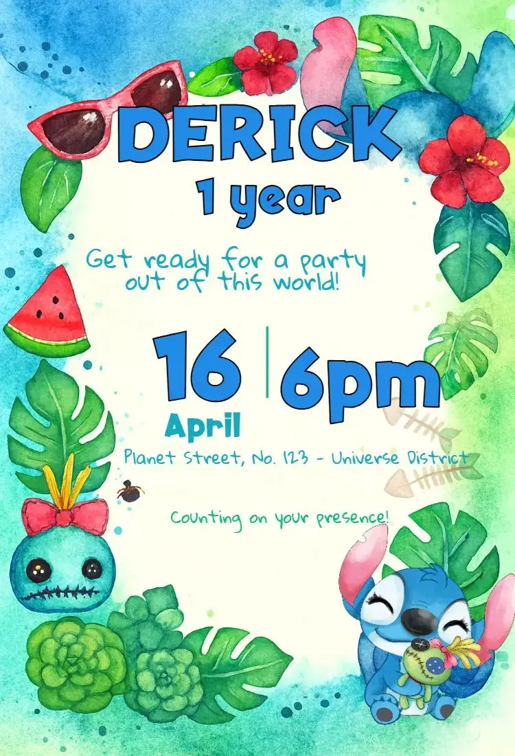 Invite Stitch editable and customizable