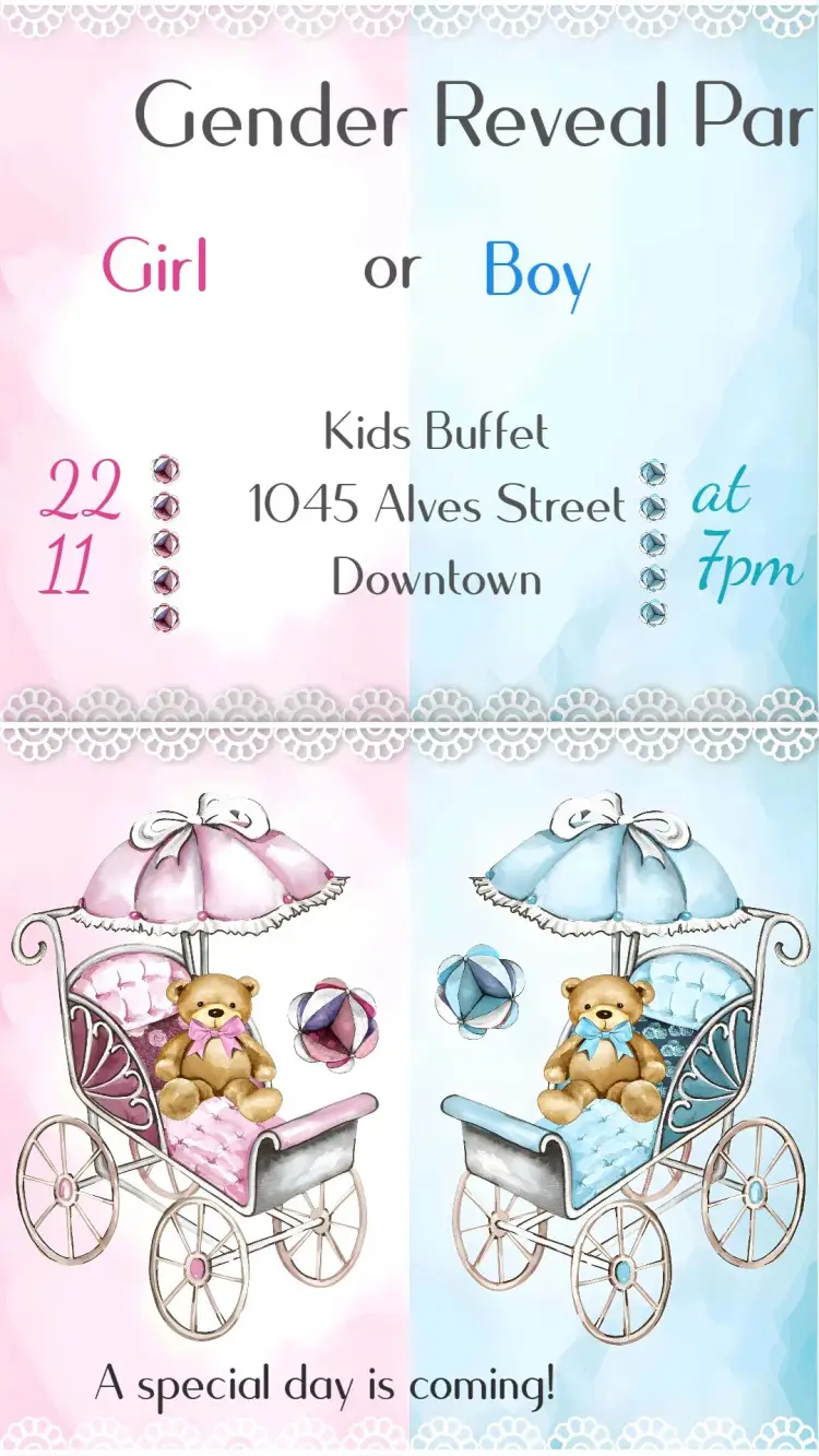 Gender Reveal Party invitation