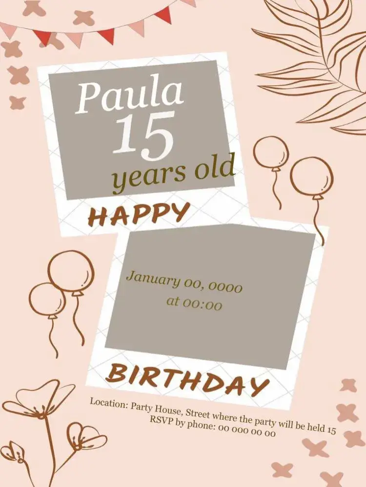 Different 15th Birthday Invitation To Edit Digital