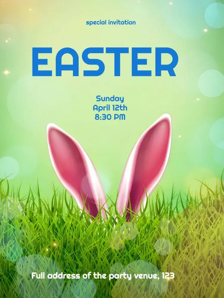 Invitation Easter Bunny – Commemorative Dates theme rustic, fun, colorful, childish, festive, minimalist