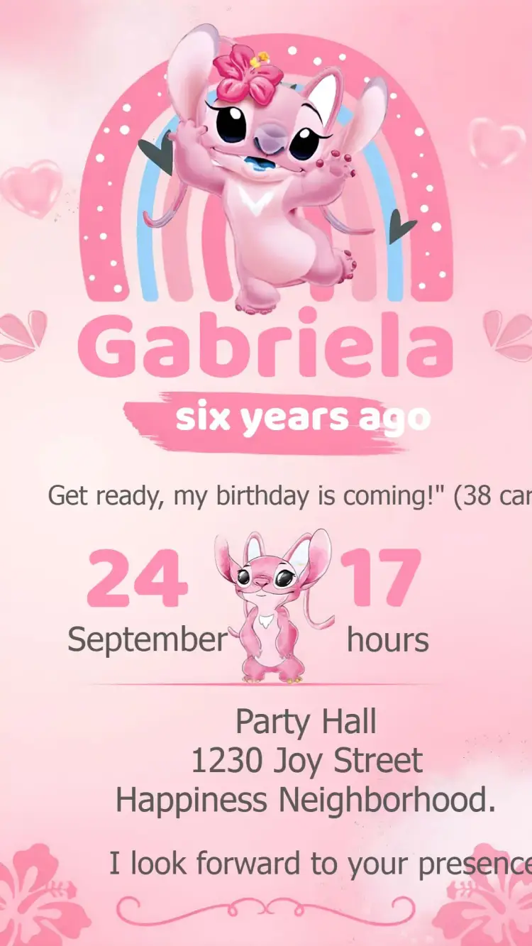Angel Aloha invitation