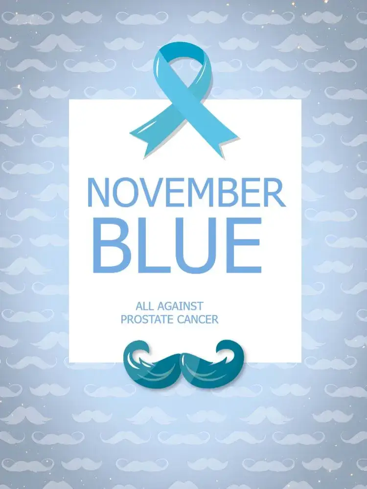 Post For Movember Blue Man invitation