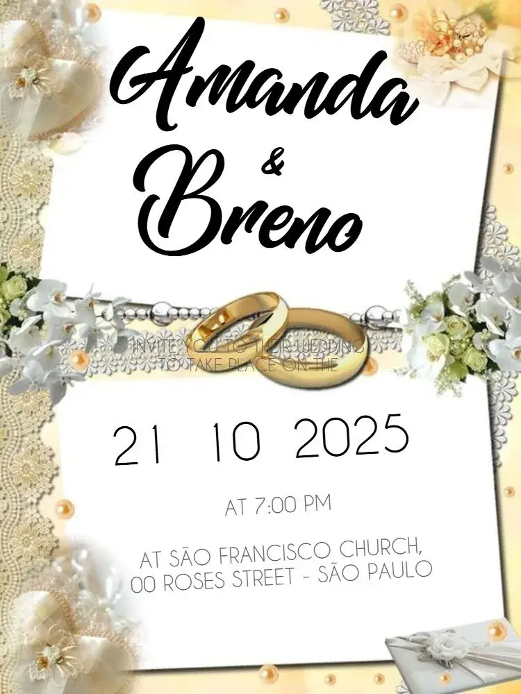 Floral Roses Bride Wedding invitation