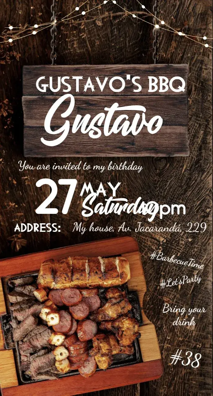 Invite Barbecue Pub Party editable and customizable