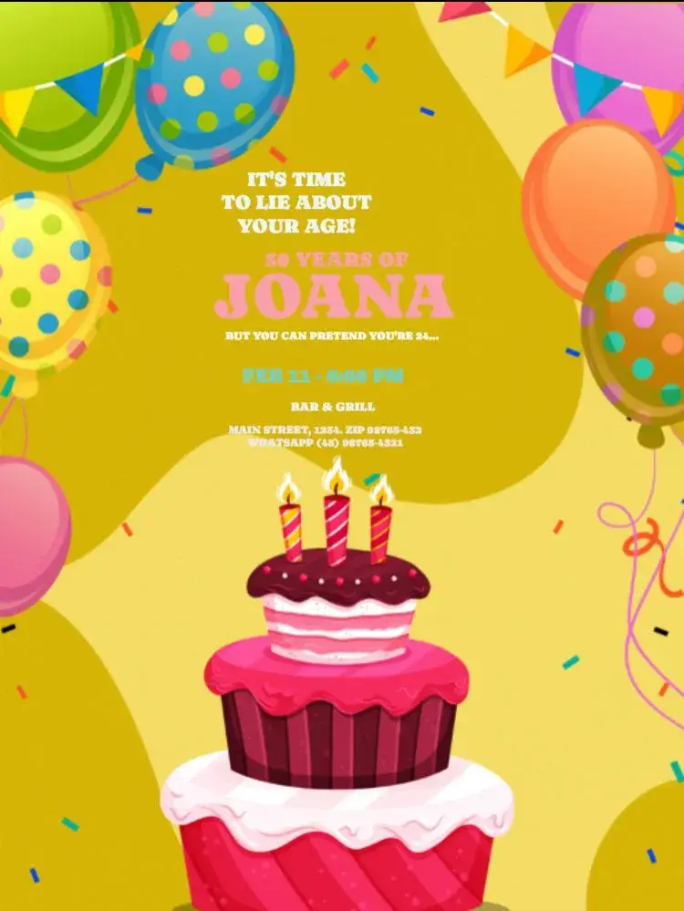 Funny Light Pink Cake invitation