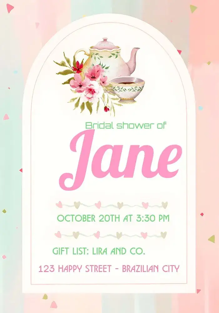 Invitation Delicate Floral Bridal Shower – Bridal Shower theme floral, delicate, pink, elegant, modern, feminine