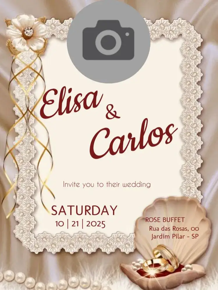 Floral Shell Wedding Invite For Editing Bride