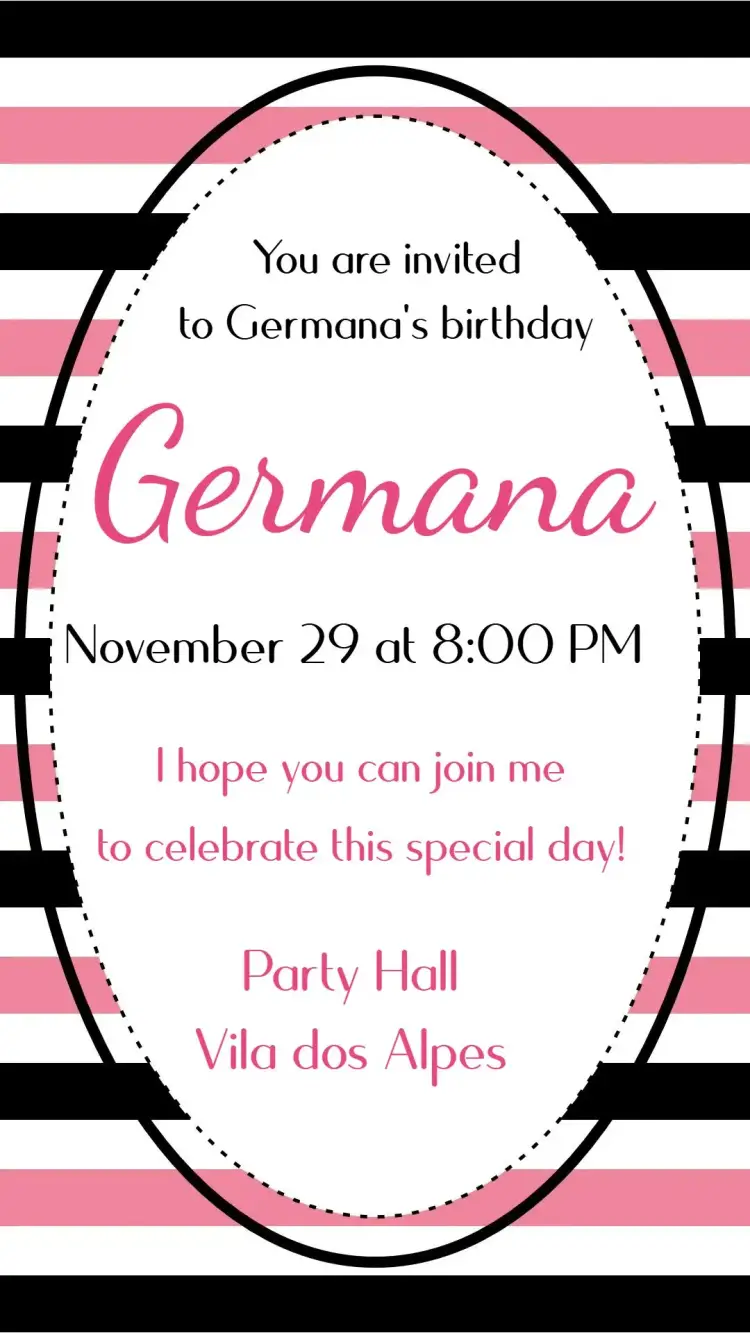 Invite Adult Birthday editable and customizable