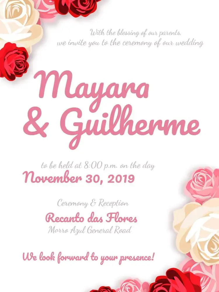 Floral Wedding - Roses invitation