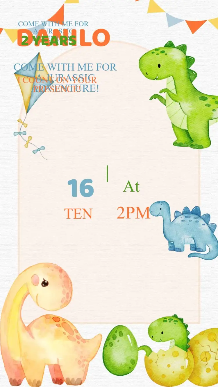 Dino Baby Birthday Invitation