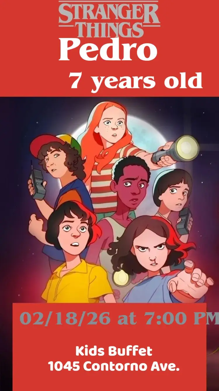 Invitation Stranger Things – Birthday theme 80s theme, mystical theme, vintage theme, colorful theme, youthful theme, fantasy theme