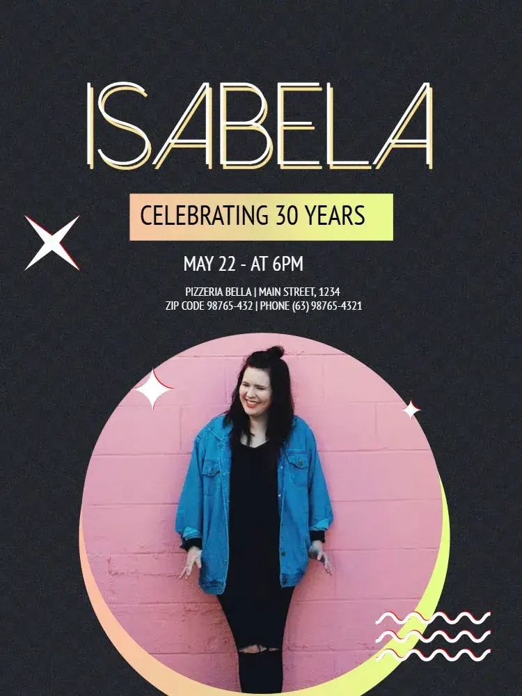 30 Years With Minimalist Photo invitation