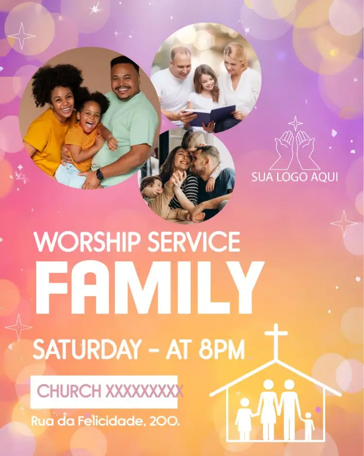 Invitation Art For Family Church Worship With Photo Flyer – Baptism theme soft, welcoming, religious, family-friendly, minimalistic, modern