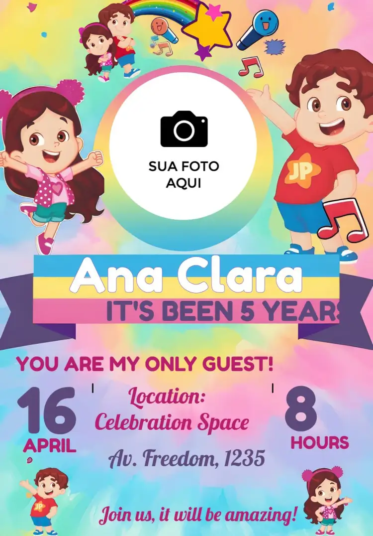 Maria Clara And Jp With Photo invitation