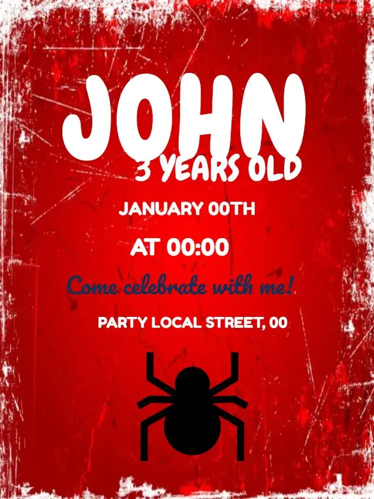 Red Spider Boy invitation