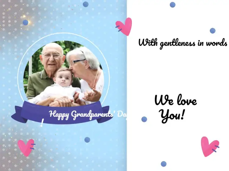Invitation Grandparents Day Photo Card Pink – Commemorative Dates theme pink, heart-shaped, delicate, affectionate, modern, festive