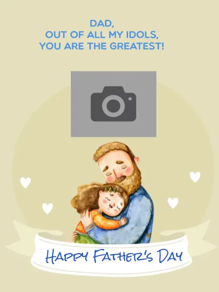 Father's Day Card Blue Father And Daughter