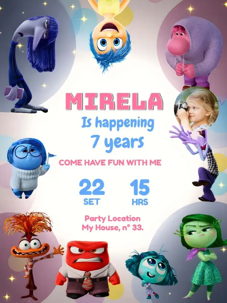 Invitation Fun Mind 2 With Blue Photo ā Commemorative Dates theme colorful, playful, modern, cheerful, childlike