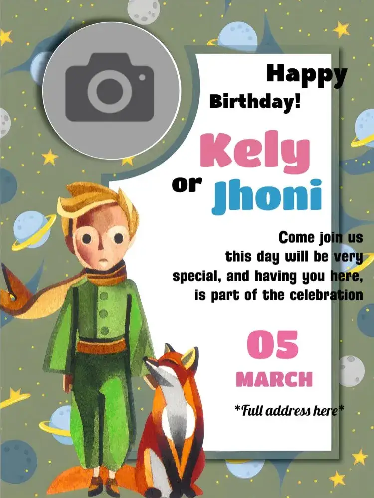 Little Prince With Prince Photo invitation