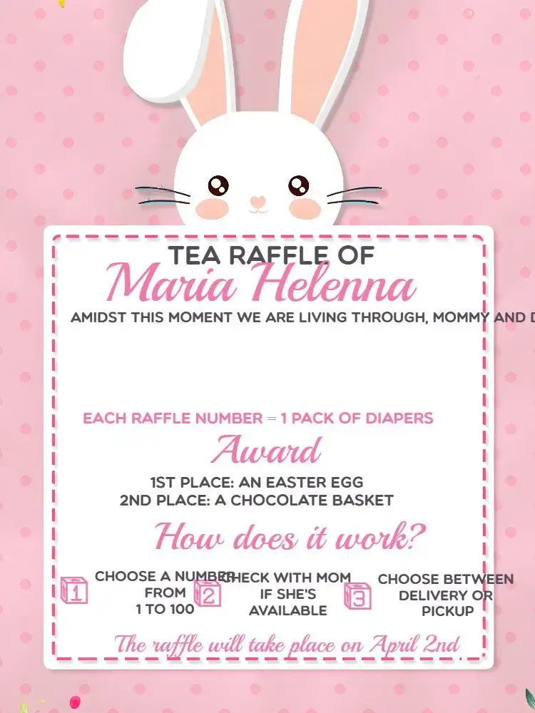 Invitation Easter Colorful Tea Raffle – Commemorative Dates theme colorful, floral, fun, childish, Easter, vibrant