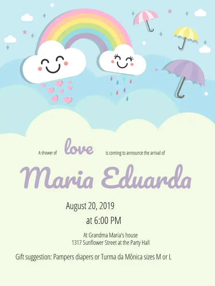 Rain of Love Whatsapp invitation