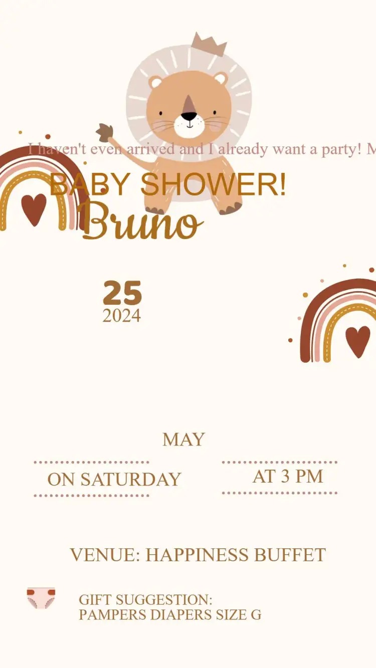 Birthday Invitation Little Lion Boho