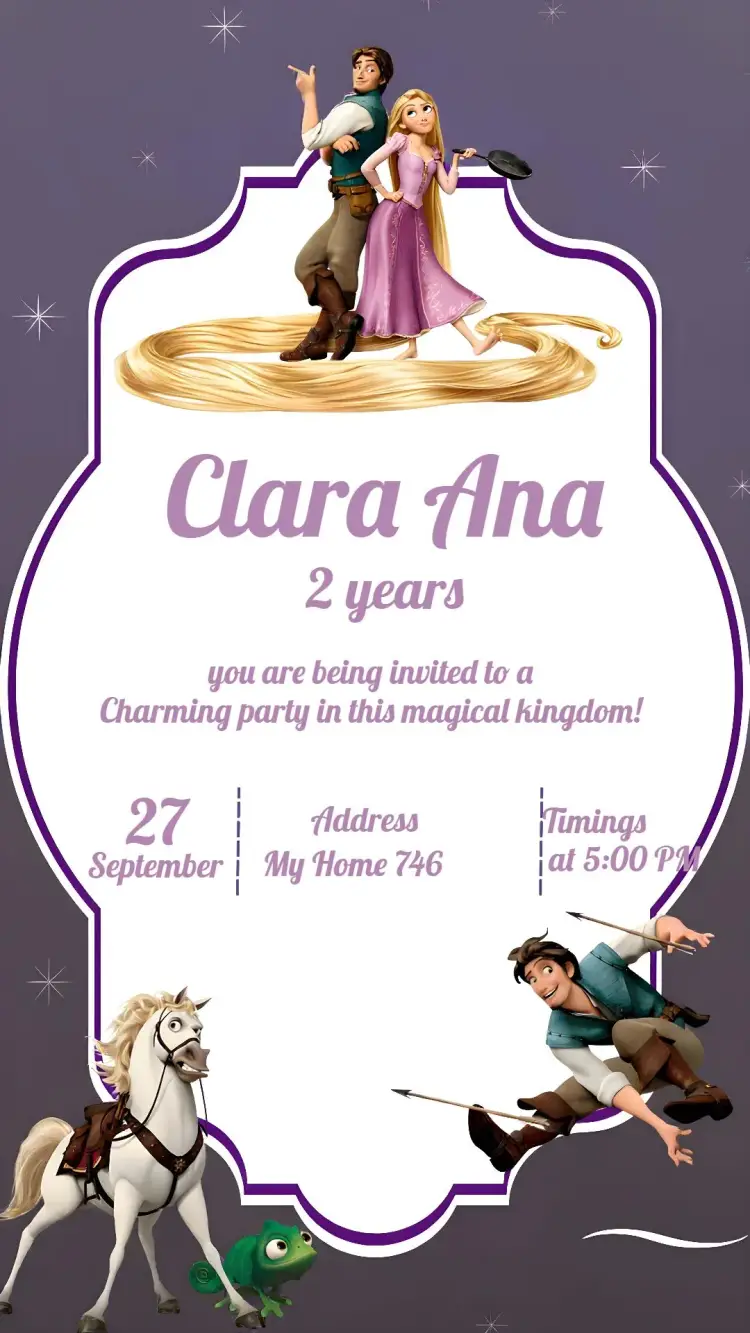 Tangled Rapunzel invitation