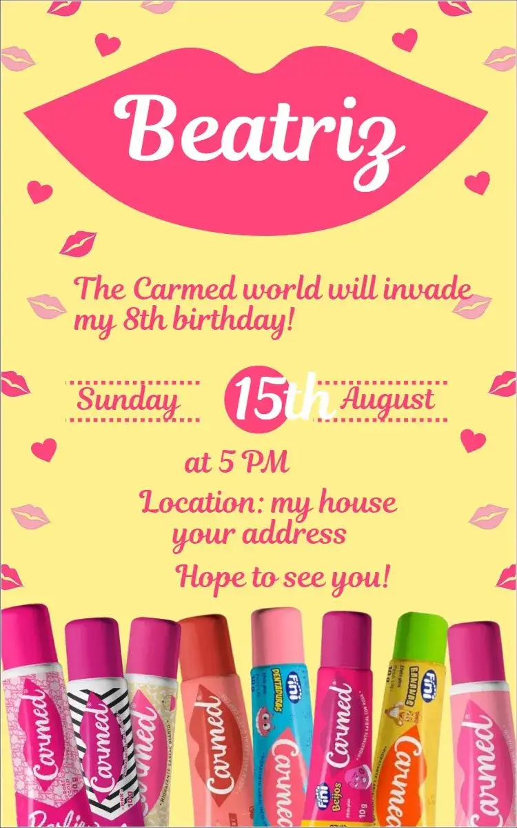 Invite Carmed 6 editable and customizable