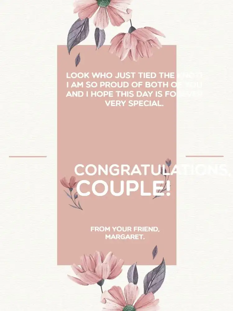 Delicate Floral Wedding Celebration Card