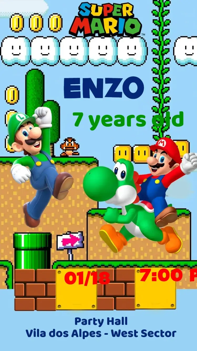 Super Mario invitation